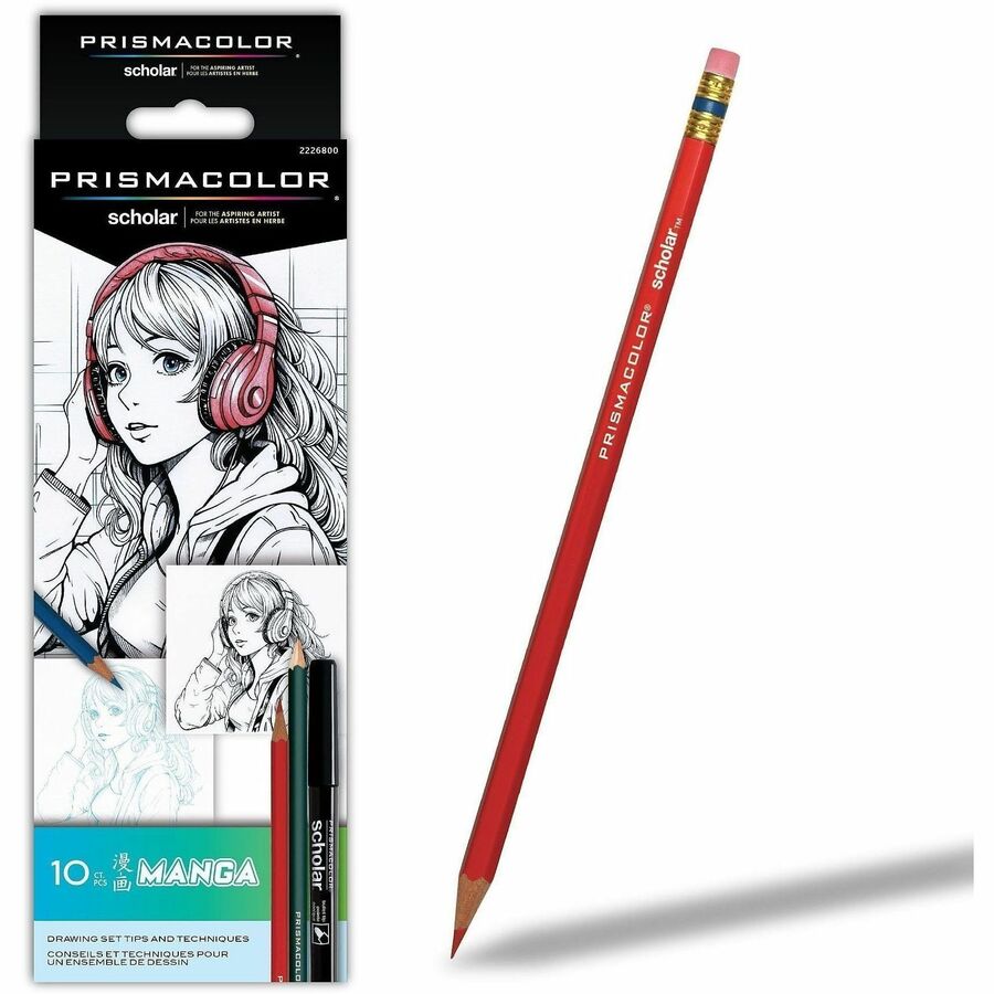 Prismacolor Scholar Manga Art Set - Assorted Lead - 2H, 2B, 4B, 6B - 10 / Pack