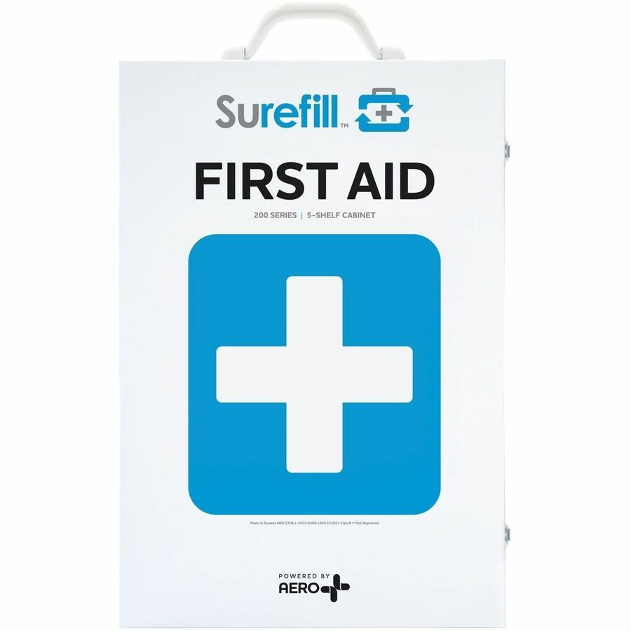 Aero Surefill Metal First-Aid Cabinets - 1186 x Piece(s) - 28.8" Height x 6.3" Width19.8" Length - Metal Case - Blue, White - 1 Each