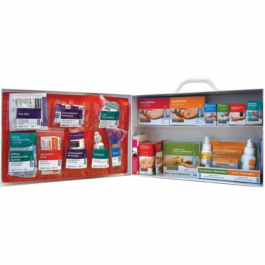 Aero Surefill Metal First-Aid Cabinets - 478 x Piece(s) - 11" Height x 5" Width15" Length - Metal Case - Blue, White - 1 Each