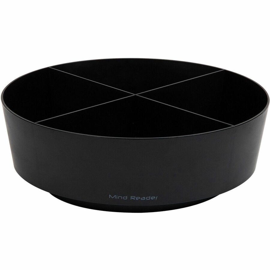 Mind Reader 4-Compartment Snack Carousel Organizer - 4 Compartment(s) - Rotate, Lightweight - Black