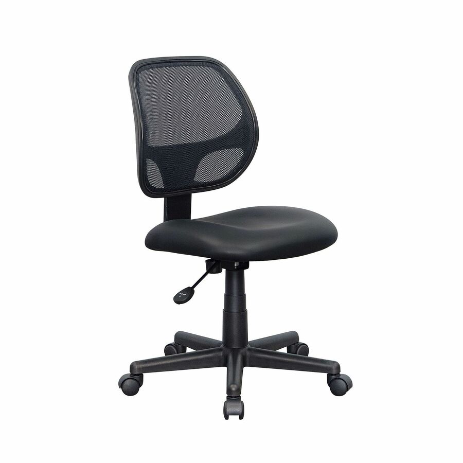 Lorell Multi-task Chairs - Vinyl Seat Material - Mesh Back Material - 5-star Base - Black