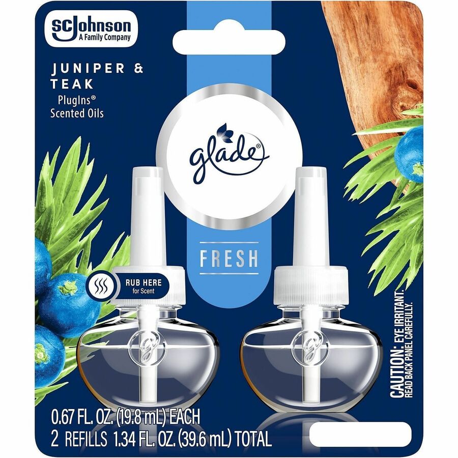 Glade PlugIns Refill - Oil - Juniper & Teak - Phthalate-free, Paraben-free, Formaldehyde-free, Nitro Musk Free
