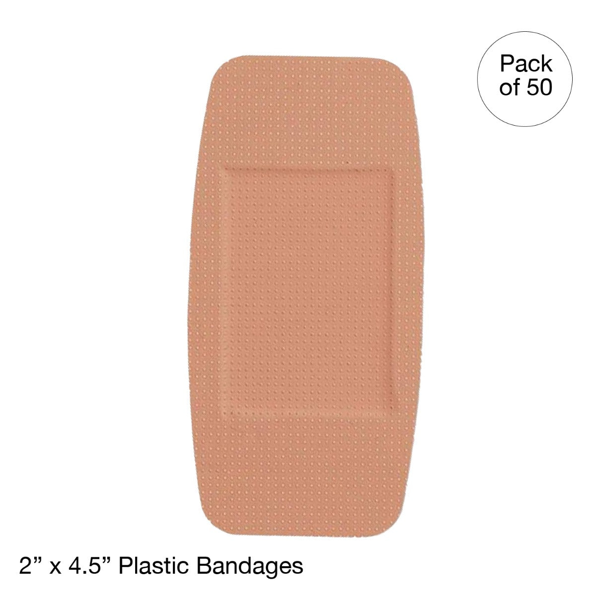 Kemp USA Plastic Bandages, 2" x 4.5", Extra Large (50 pcs)