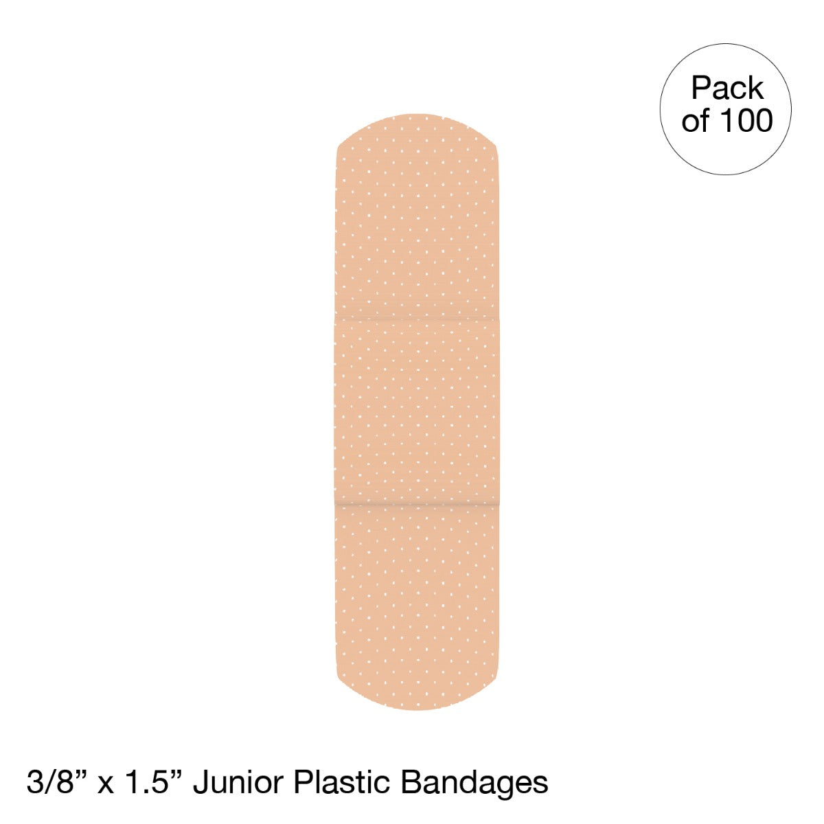 Kemp USA Plastic Bandages, 3/8" x 1.5" Junior (3,600 pieces)