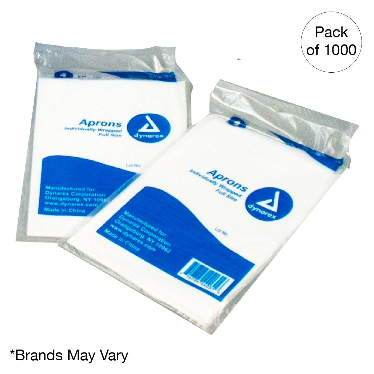 Kemp USA Disposable Poly Aprons, Chest-Knee Coverage (1000 pcs)