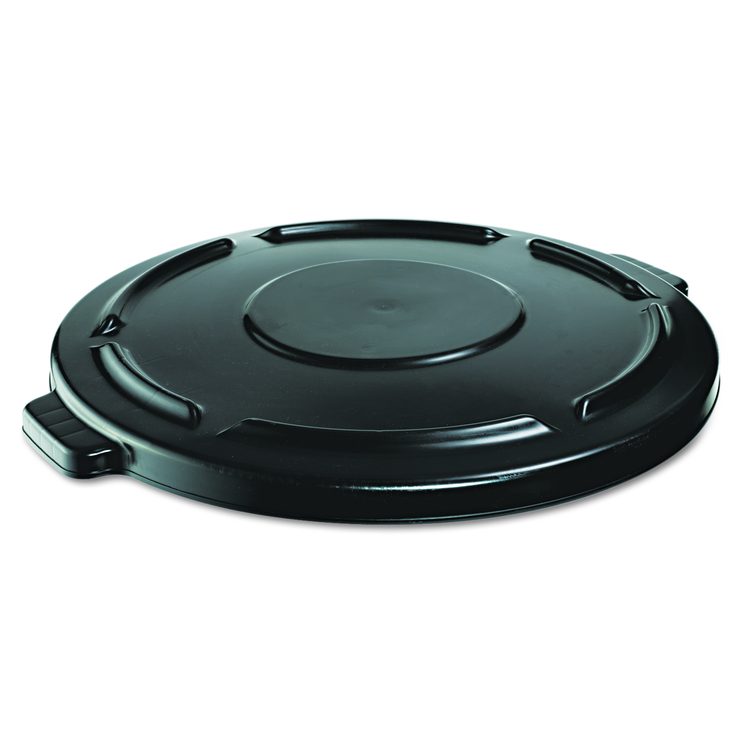 BRUTE Self-Draining Flat Top Lids, 24.5" dia x 1.5h, Black