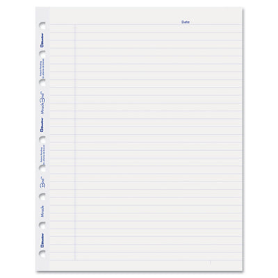 Ruled Paper Refill Sheets for all MiracleBind Notebooks and Planners, 9.25 x 7.25, White/Blue Sheets, Undated, 50/Pack