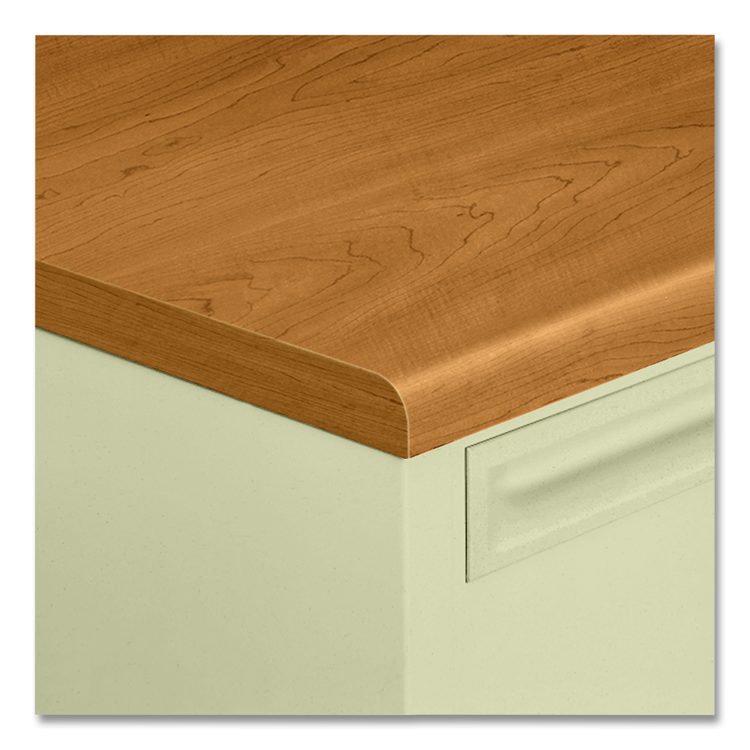 38000 Series Left Pedestal Desk, 72" x 36" x 29.5", Harvest/Putty
