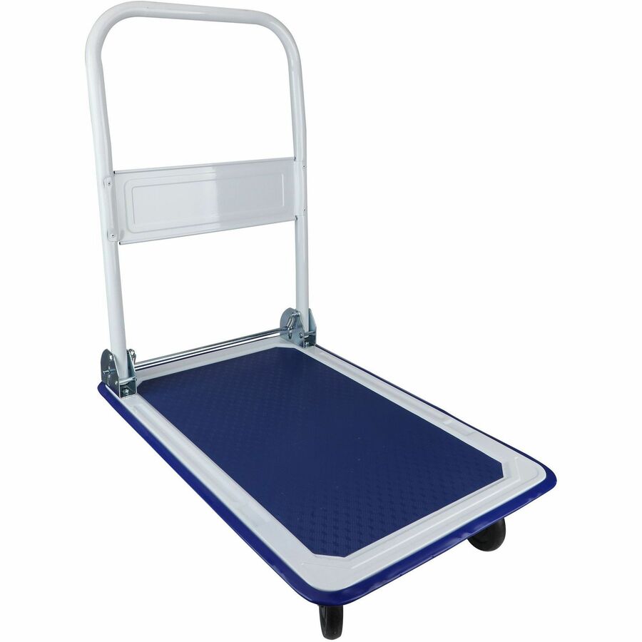 Sparco Folding Platform Truck - Tubular Handle - 330 lb Load Capacity - 4 Casters - 4" Caster Size - Steel, Plastic - 18.13" Width x 29" Depth x 29.50" Height - Gray - 1 Each