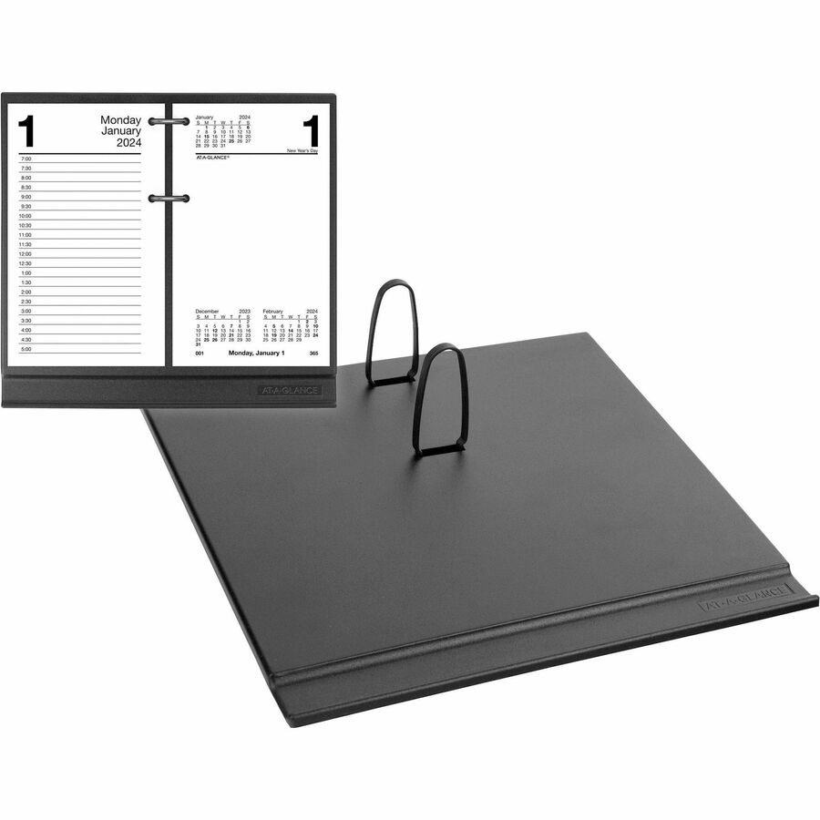 At-A-Glance Calendar/Planner Holder - Support 4.50" x 8" Media - Plastic - Black - Recyclable, Refillable - 1 Each