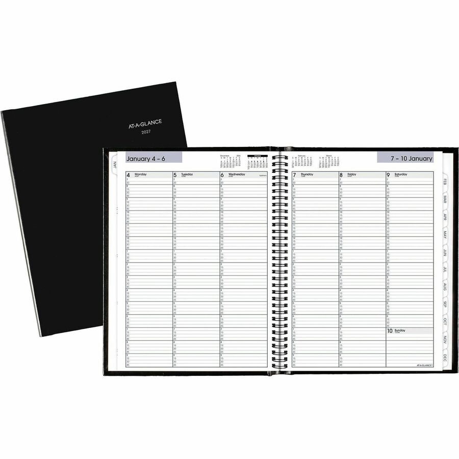 At-A-Glance DayMinder Premiere Appointment Book Planner - Large - Julian Dates - Weekly - 12 Month - January 2027 to December 2027 - 7:00 AM to 9:45 PM - Quarter-hourly, 7:00 AM to 6:45 PM - Saturday - 1 Week Double Page Layout - 8" x 11" Sheet Size...