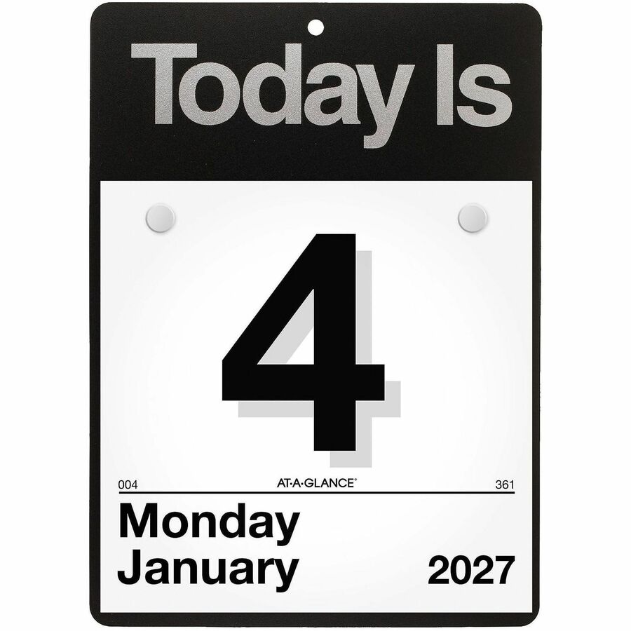 At-A-Glance "Today Is"Wall Calendar - Small - Julian Dates - Daily - 12 Month - January 2027 to December 2027 - 1 Day Single Page Layout - 6" x 6" Sheet Size - White Sheet - White - Poly, Paper - 1 Each