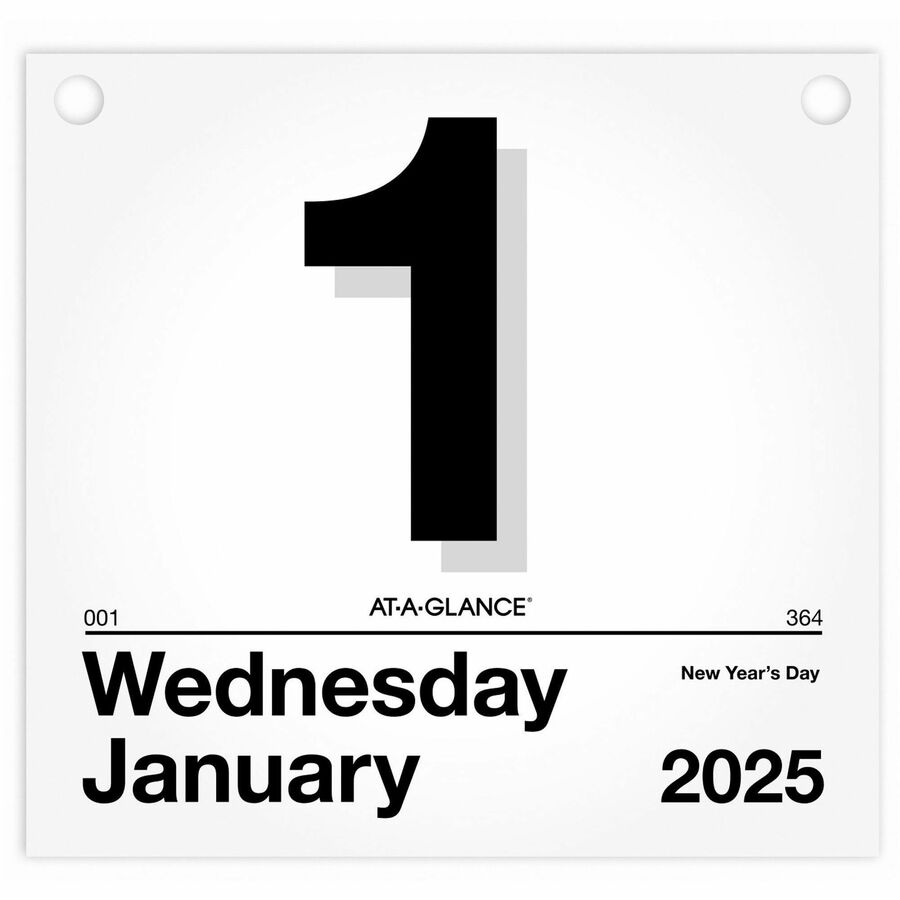 At-A-Glance "Today Is"Wall Calendar Refill - Large - Julian Dates - Daily - 12 Month - January 2027 to December 2027 - 1 Day Single Page Layout - 8 1/2" x 8" Sheet Size - Paper - 1 Each