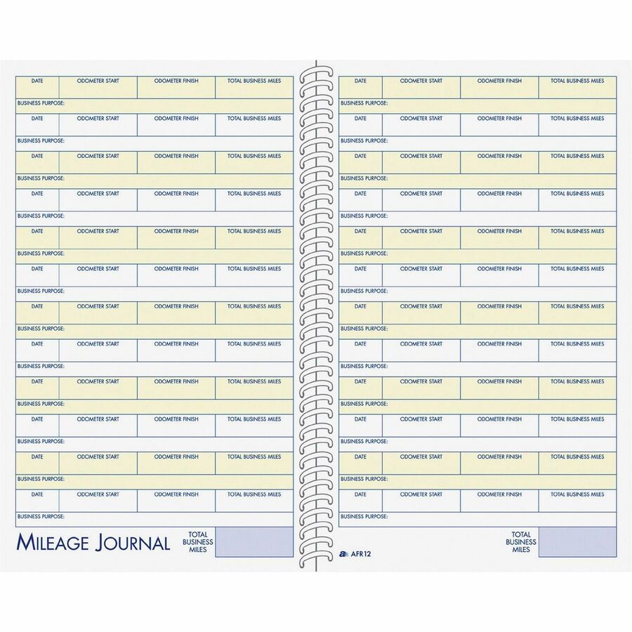Adams Vehicle Mileage/Expense Journal Pocket - 64 Sheet(s) - 5.50" x 8.50" Sheet Size - White - White Sheet(s) - 1 Each