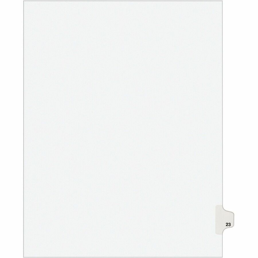 Avery®, Individual Legal Exhibit Dividers - Avery Style - 1 Printed Tab(s) - Digit - 23 - 1 Tab(s)/Set - 8.5" Divider Width x 11" Divider Length - Letter - White Paper Divider - Paper Tab(s) - 20% - Reinforced Tab, Rip Proof, Unpunched - 1 Pack