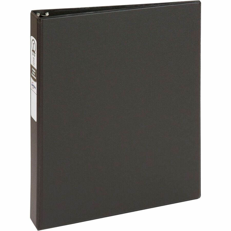 Avery®, Economy Binder - 1" Binder Capacity - Letter - 8 1/2" x 11" Sheet Size - 175 Sheet Capacity - 3 Ring - Fastener: Round Ring - Pocket: 2, Internal - Vinyl - Black - Non Locking Mechanism - 1 Each
