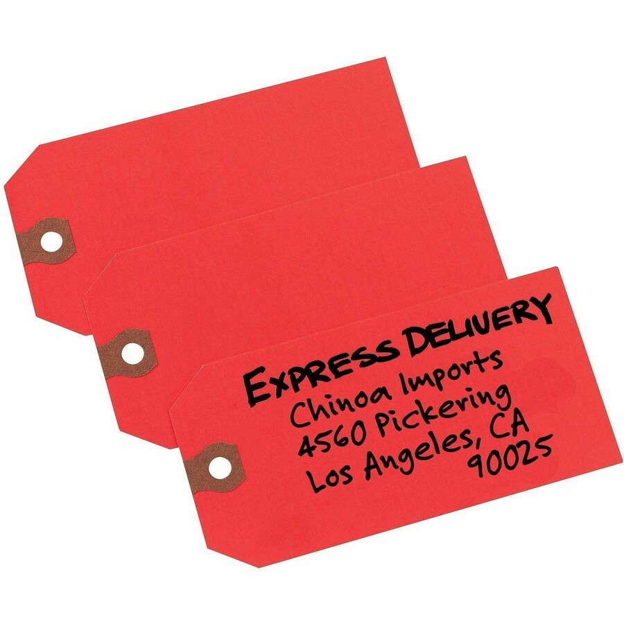 Avery®, Unstrung Shipping Tags, 11.5 pt. Stock, 4-3/4" x 2-3/8" , 1,000 Red Hang Tags - 4.75" Length x 2.37" Width - Rectangular - Card Stock - Red - 1000 / Box