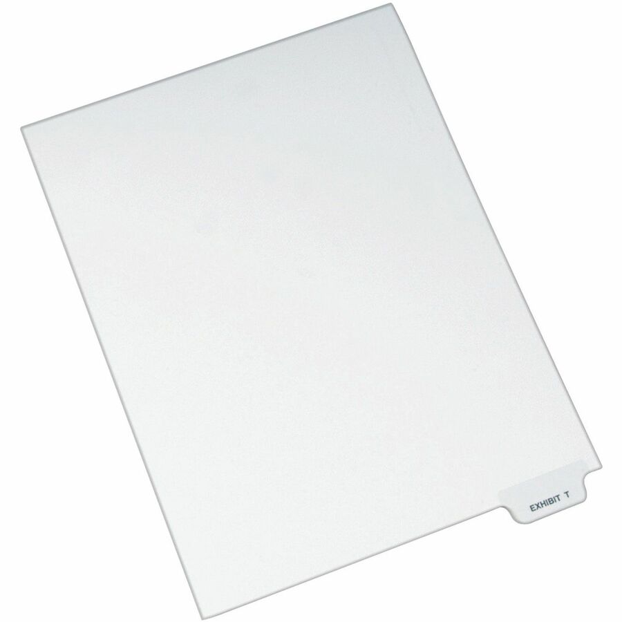 Avery®, Individual Bottom Tab Legal Dividers - 25 x Divider(s) - Bottom Tab(s) - Exhibit T - 1 Tab(s)/Set - 8.5" Divider Width x 11" Divider Length - Letter - 8.50" Width x 11" Length - White Paper Divider - 20% - 1 Pack