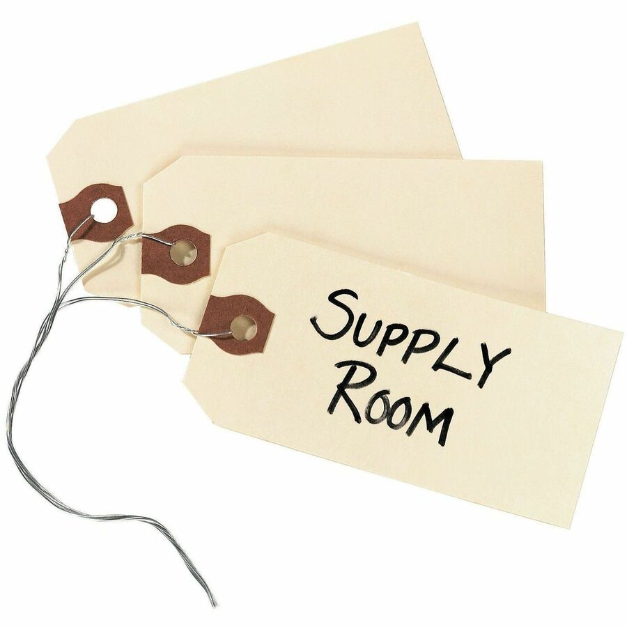Avery®, Shipping Tags with Wire, 11.5 pt. Stock, 3-3/4" x 1-7/8" , 1,000 Manila Hang Tags - #26 - 3.75" Length x 1.87" Width - Rectangular - Wire Fastener - Card Stock - Manila - 1000 / Box