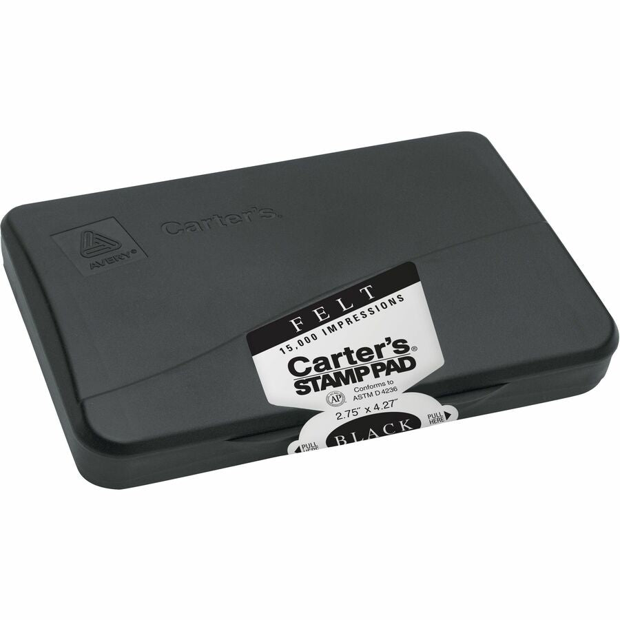 Carter's®, Felt Black Stamp Pad, 2.75" x 4.27" (21081) - 2.8" Width x 4.3" Length - Felt Pad - Black Ink - Black - 1 Each