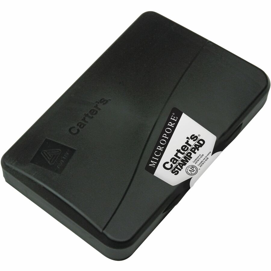 Carter's®, Micropore Black Stamp Pad, 3.15" x 6.12" (21282) - 3.2" Width x 6.1" Length - Black Ink - Black - 1 Each