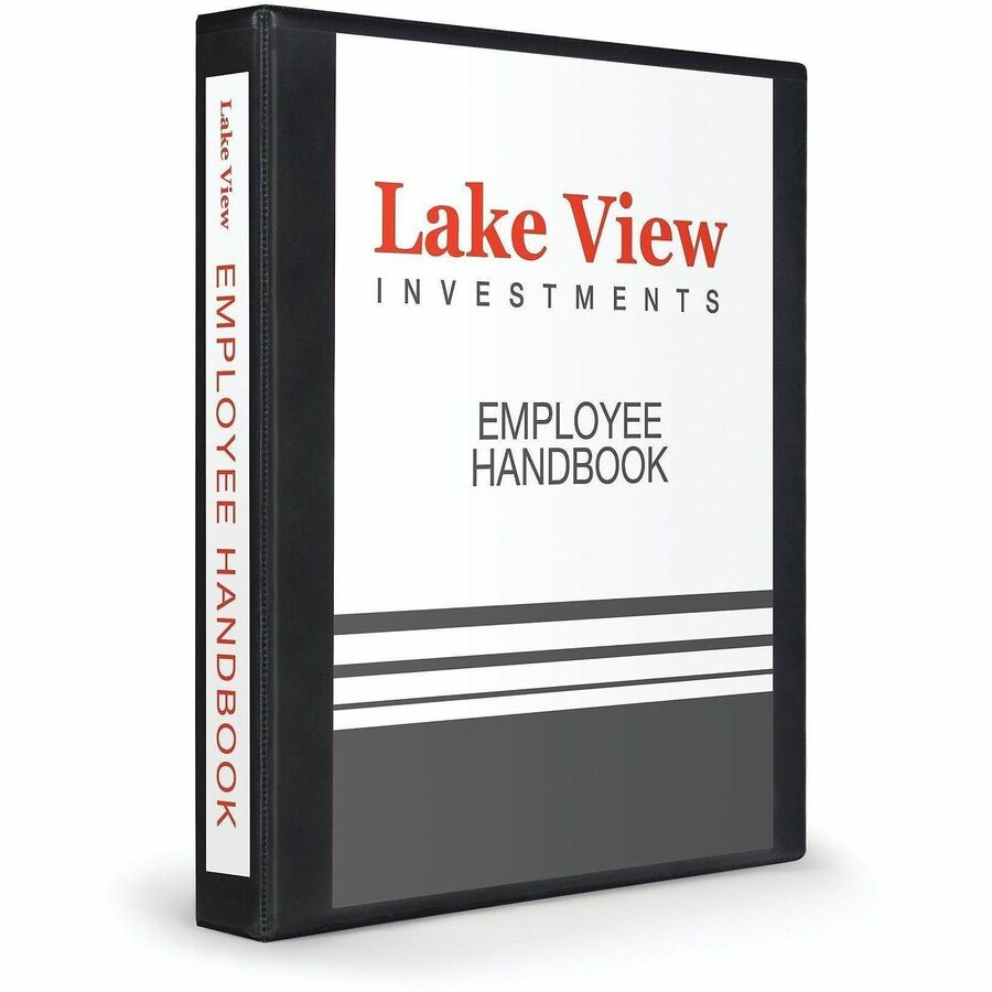 Avery®, Heavy-Duty View 3 Ring Binder - 1" Binder Capacity - Letter - 8 1/2" x 11" Sheet Size - 275 Sheet Capacity - 275 x 1" Ring - Fastener: Ring - Pocket: 4, Internal - Polypropylene - Black - Adhesive, Clear Overlay, Heavy Duty, Long Lasting, On...