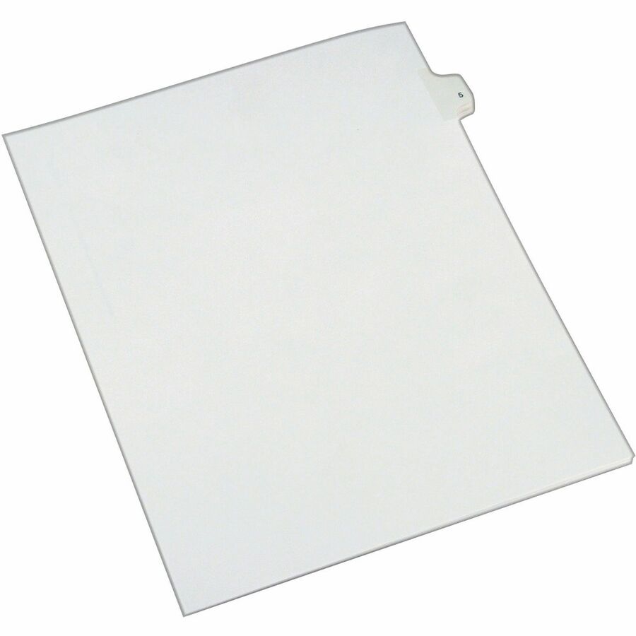 Avery®, Allstate-Style Individual Legal Dividers - 25 x Divider(s) - Side Tab(s) - 5 - 1 Tab(s)/Set - 8.5" Divider Width x 11" Divider Length - Letter - 8.50" Width x 11" Length - Paper Divider - White Tab(s) - 20% - 1 Pack