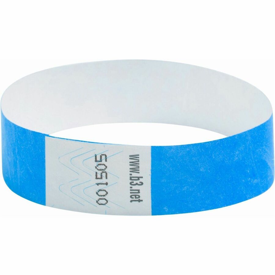 SICURIX Standard Dupont Tyvek Security Wristband - Standard - 0.7" Height x 10" Width - Blue - Tyvek - 100 / Pack