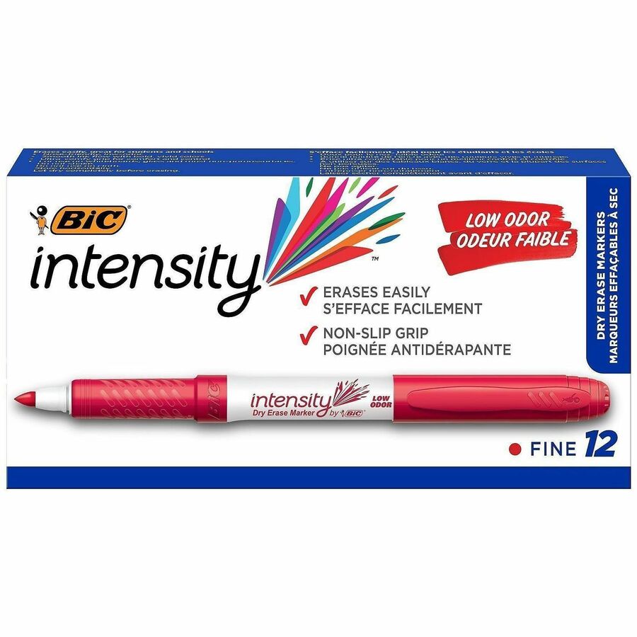 BIC Intensity Fine Point Whiteboard Marker - Red Ink - 12 / Dozen