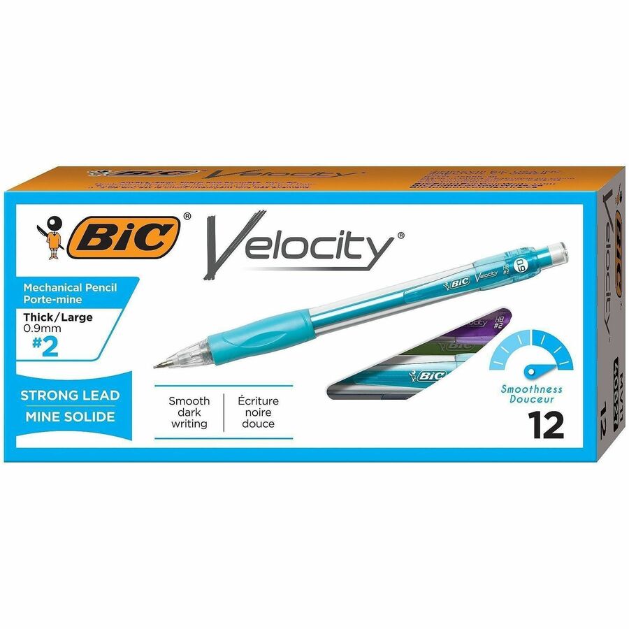 BIC Mechanical Pencils - 0.9 mm Lead - #2 - Refillable - Turquoise Barrel - 12 / Dozen