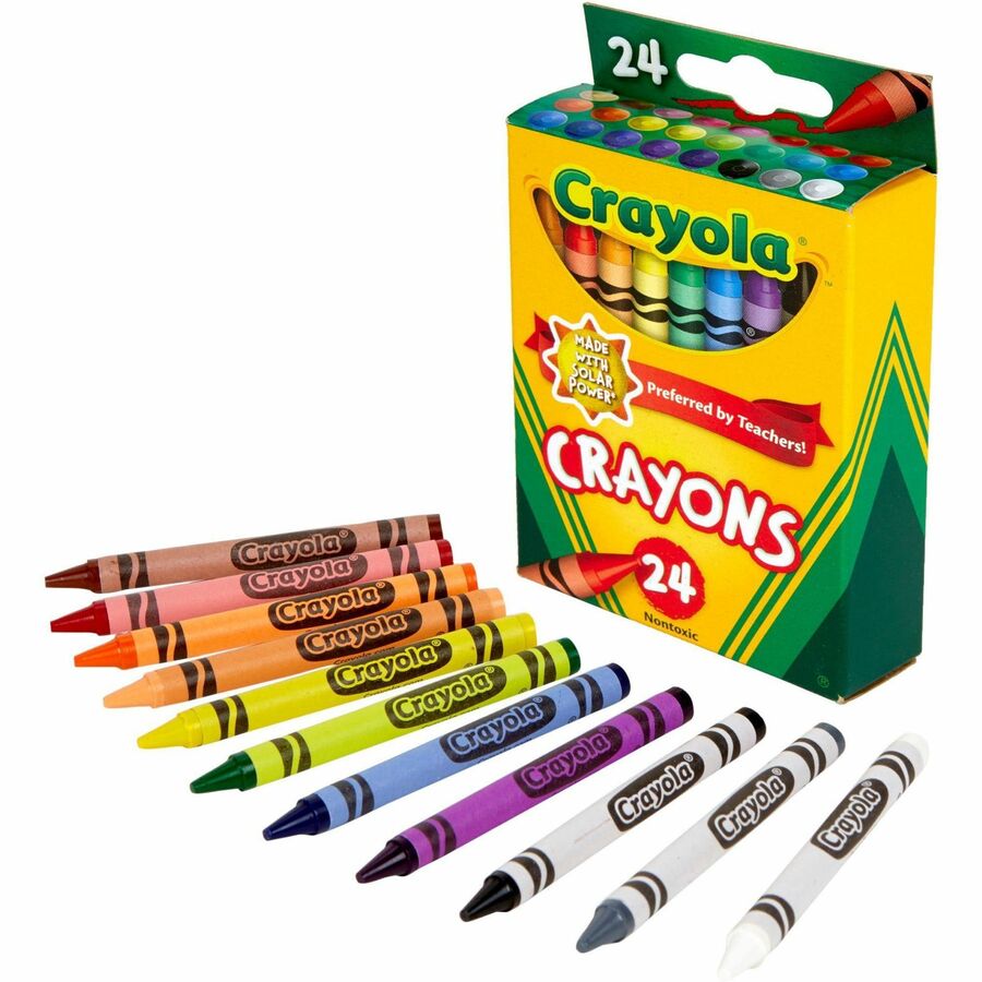 Crayola Regular-Size Crayons - 3.6" Length x 0.3" Diameter - Assorted - 24 / Box