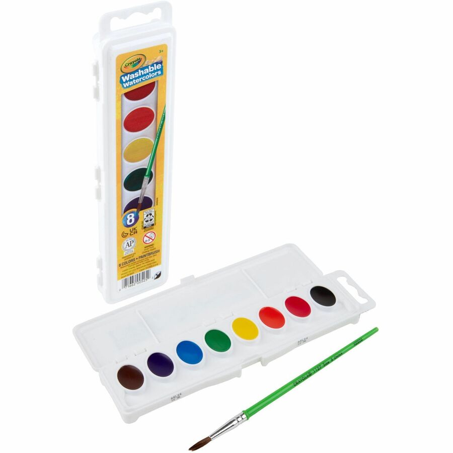 Crayola Washable Watercolors Set - 8 Color(s) - Assorted - 2.90 oz - Washable - 1 Set