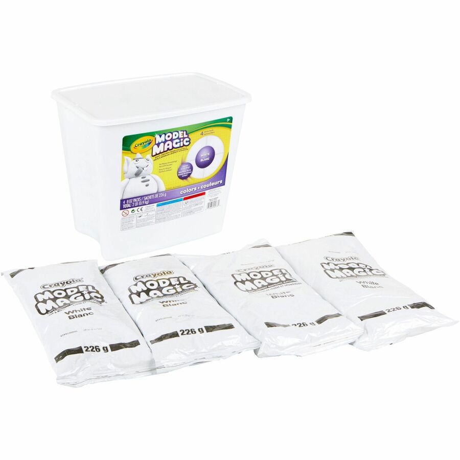 Crayola Model Magic Modeling Clay - Clay Craft - 8.50" Height x 8.50" Width x 5.50" Depth - White - 1 Box