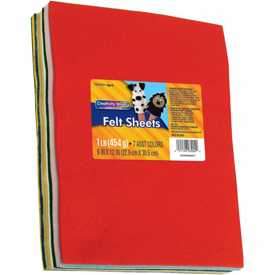 Creativity Street One Pound Felt Sheets - 30 Piece(s) - 9" Width x 12" Length - Assorted - 1 Pack