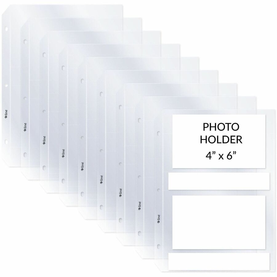 C-Line Ring Binder Photo Storage Pages - 4 Capacity - 4" Width x 6" Length - 3-ring Binding