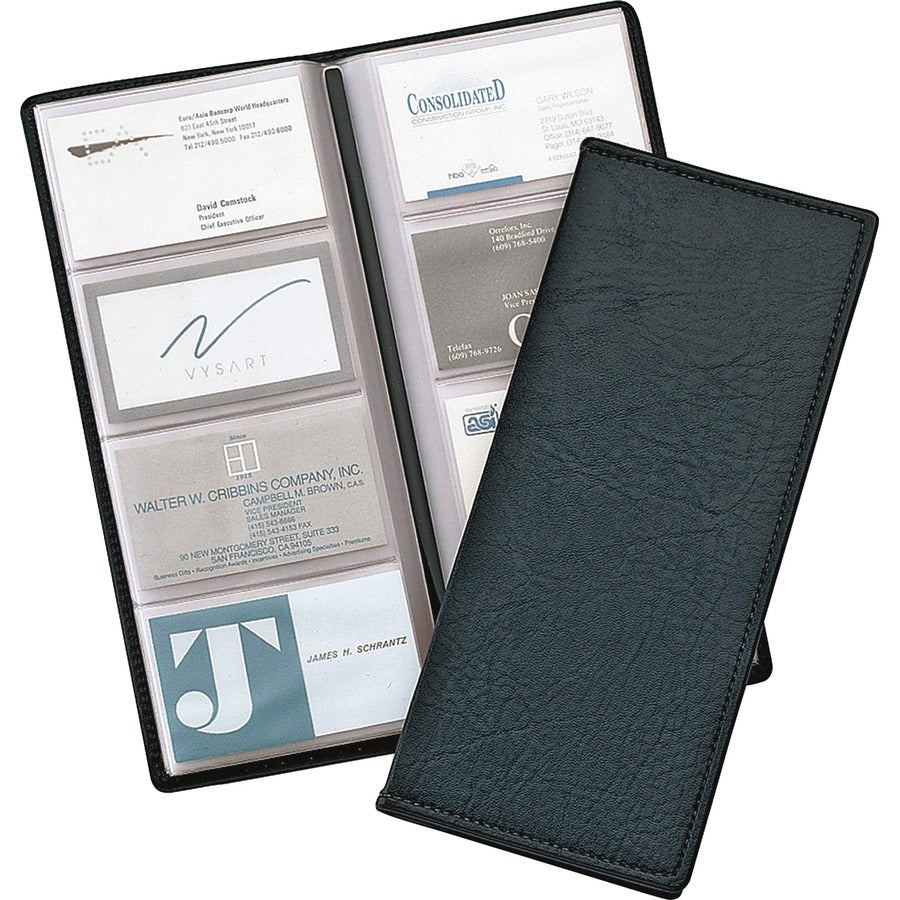 Cardinal®, Sewn 96 Card File - 96 Capacity - 4.25" Width x 10.38" Length - Black Vinyl Cover