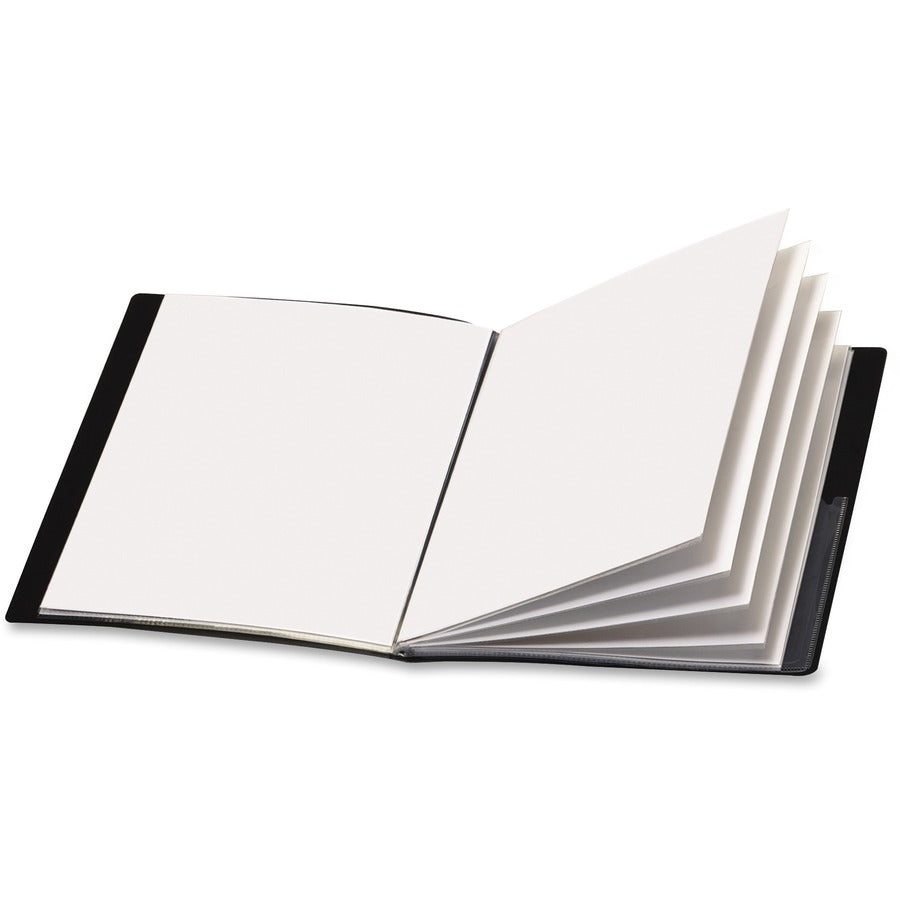 Cardinal®, ShowFile 50232 Letter Presentation Book - 8 1/2" x 11" - 48 Sheets Capacity - 24 Internal Pocket - Polypropylene, Poly - Black - Acid-free, Spine Label, Clear Overlay, PVC-free - 1 Each