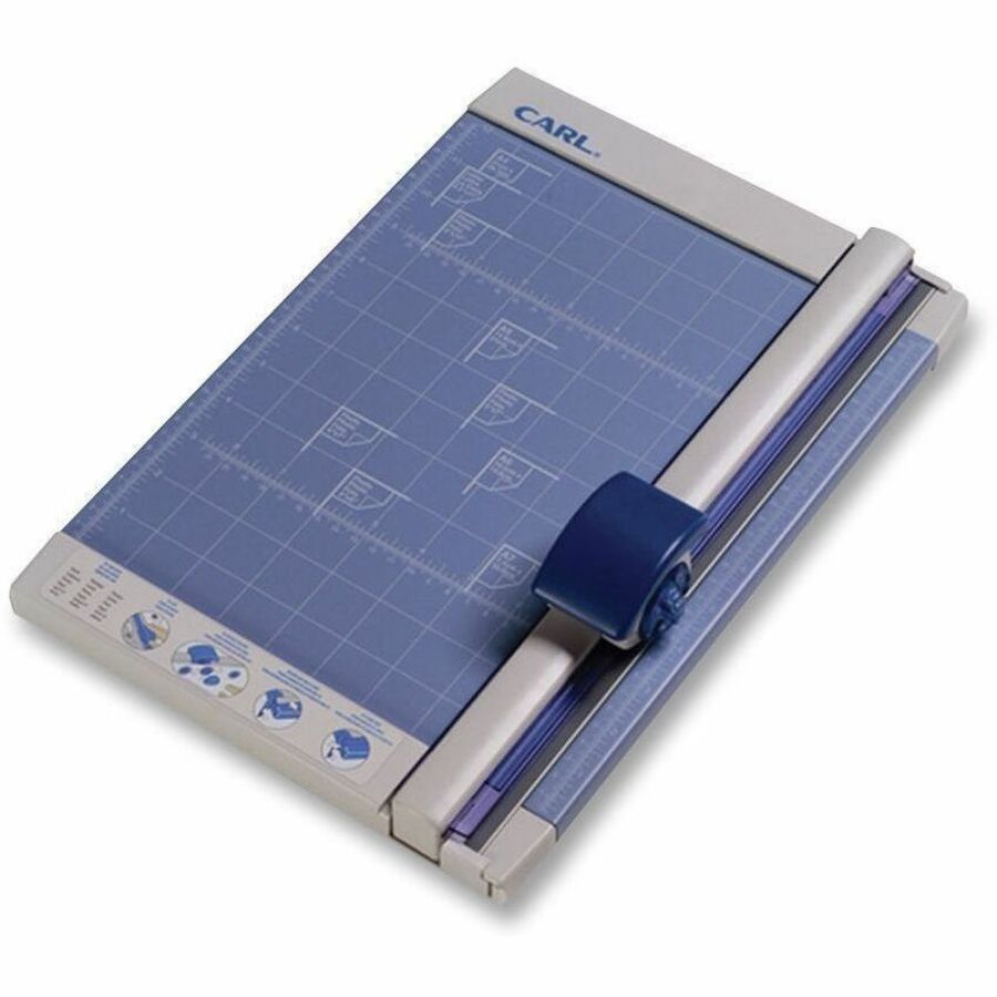 CARL Professional 12" Rotary Paper Trimmer - 10 Sheet Cutting Capacity - 1 Carbide Blade - 12" Cutting Length - 0.7" Height x 10.3" Width x 12" Depth - Metal - Gray - 1 Each