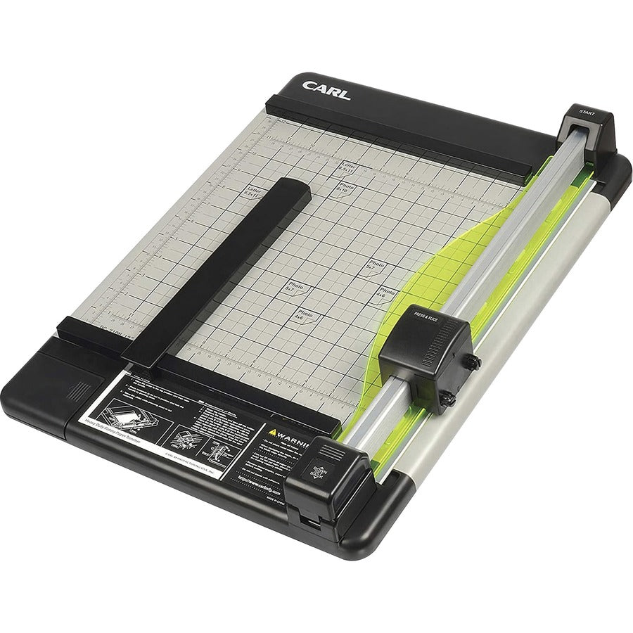 CARL Heavy-Duty Metal Base 12" Paper Trimmer - 36 Sheet Cutting Capacity - 1 Carbide Blade - 12" Cutting Length - 12" Blade Length - 0.7" Height x 14" Width x 12.3" Length - Heavy Duty, Locking Blade - Metal, Acrylonitrile Butadiene Styrene (ABS), Acry...