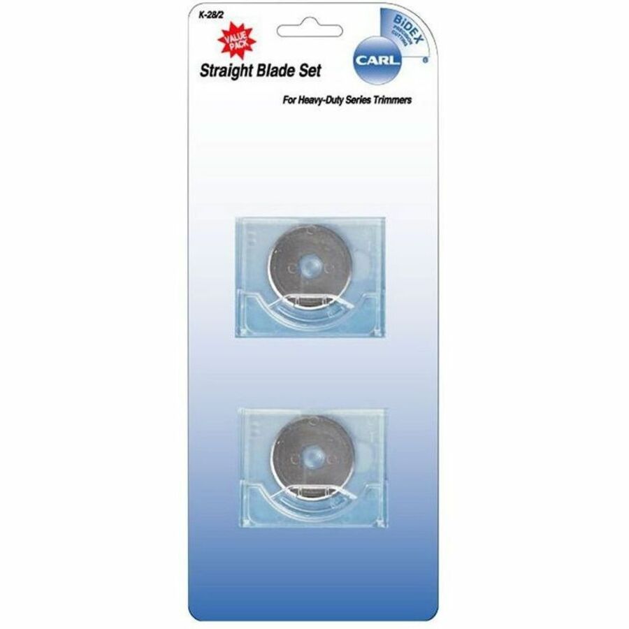 CARL Rotary Trimmer Straight Blade Set - 1.10" Length - Straight Style - Steel - Silver - 1 Set