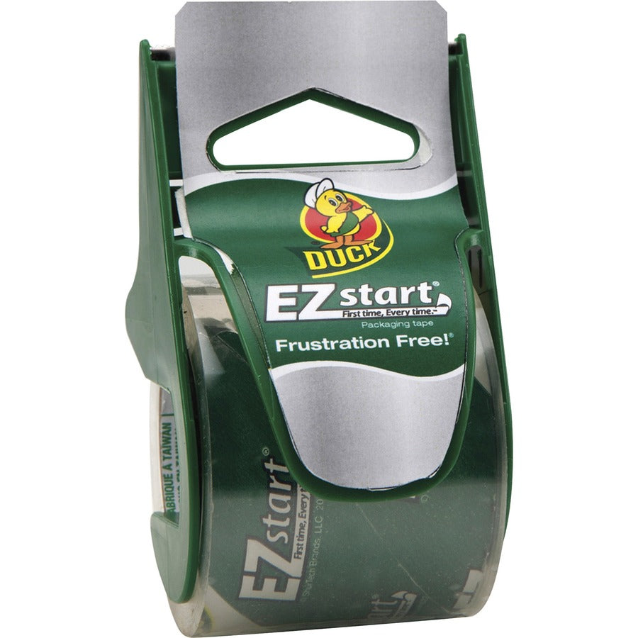 Duck Brand EZ Start Packaging Tape Dispenser - 22.20 yd Length x 1.88" Width - Clear - 2.60 mil - Dispenser Included - Tear Resistant, Split Resistant - For Sealing, Packing - 1 Roll