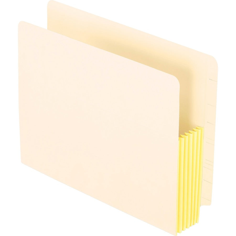 Pendaflex Letter File Pocket - 8 1/2" x 11" - 5 1/4" Expansion - Manila Paper, Tyvek - Manila - Tab, Reinforced Gusset - 10% Recycled - 10 / Box