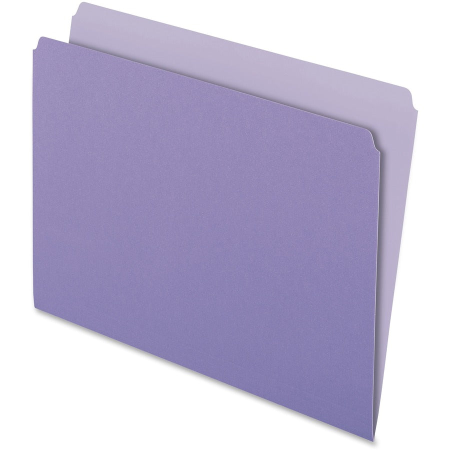 Pendaflex Letter Top Tab File Folder - 8 1/2" x 11" - 11 pt. - 1 Plys - Lavender - 30% Recycled - 100 / Box