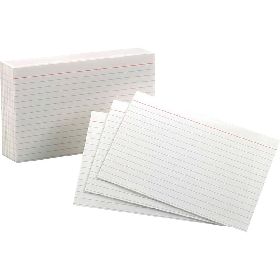 Oxford Top Quality Ruled Index Cards - 4" x 6" - 85 lb Basis Weight - Sustainable Forestry Initiative (SFI) - White - 100 / Pack