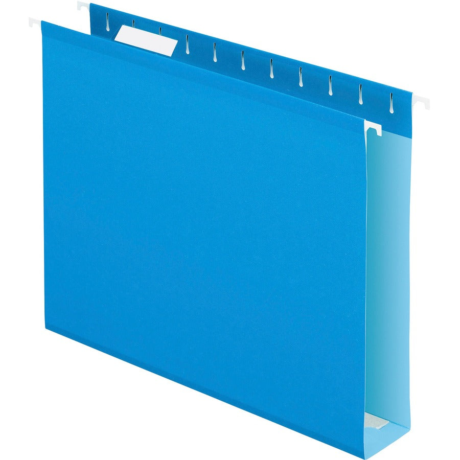 Pendaflex Letter Hanging Folder - 2" Folder Capacity - 8 1/2" x 11" - Folder - Pressboard - Blue - Reinforced, Reinforced Gusset, Acid-free - 10% Recycled - 25 / Box