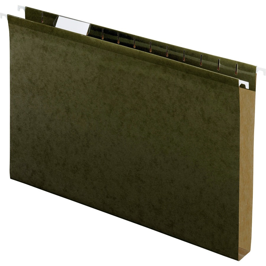 Pendaflex Legal Hanging Folder - 1" Folder Capacity - 8 1/2" x 14" - 1" Expansion - Pressboard - Standard Green - Reinforced, Reinforced Gusset, Acid-free - 10% Recycled - 25 / Box