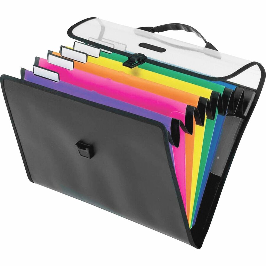 Pendaflex Letter Expanding File - 8 1/2" x 11" - 6 Pocket - Polypropylene - Assorted - Water Resistant, Hook - 1 Each