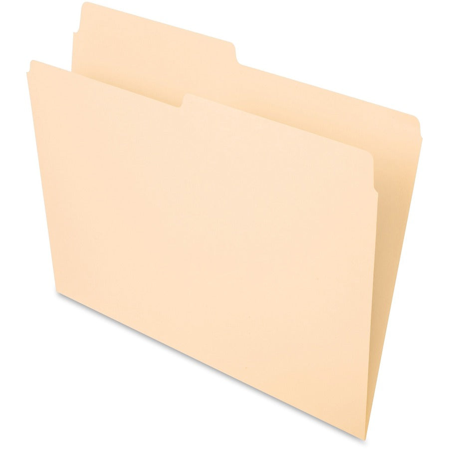 Pendaflex Essentials 1/2 Tab Cut Letter Top Tab File Folder - 8 1/2" x 11" - 3/4" Expansion - Top Tab Location - Assorted Tab Position - 11 pt. - 1 Plys - Manila Paper - Manila - 10% Recycled - 100 / Box