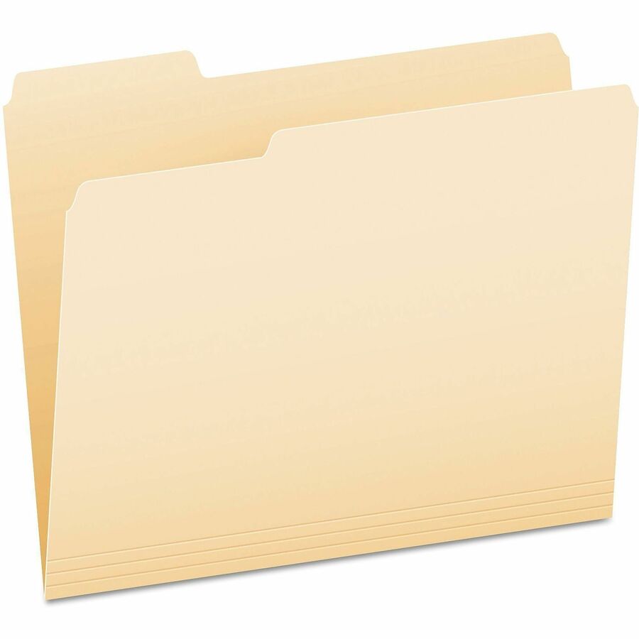 Pendaflex Essentials 1/3 Tab Cut Letter Top Tab File Folder - 8 1/2" x 11" - 3/4" Expansion - 11 pt. - 1 Plys - Manila Paper - Manila - Corner - 100 / Box