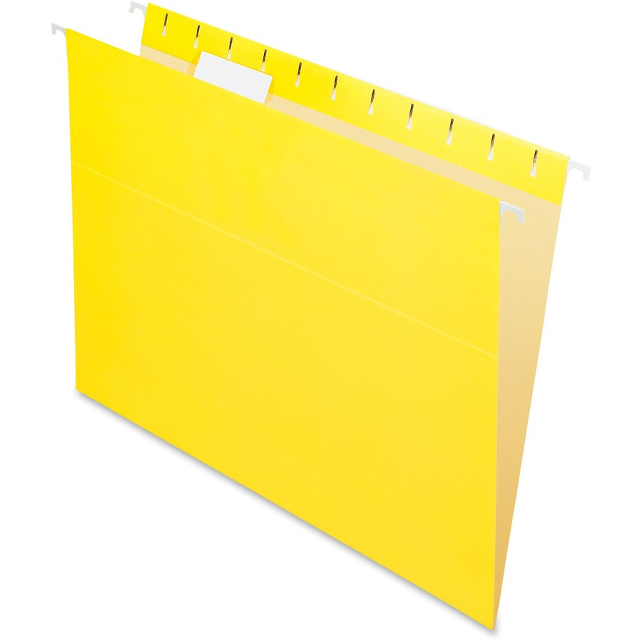 Pendaflex Essentials 1/5 Tab Cut Letter Hanging Folder - 8 1/2" x 11" - Yellow - 100% Recycled - 25 / Box